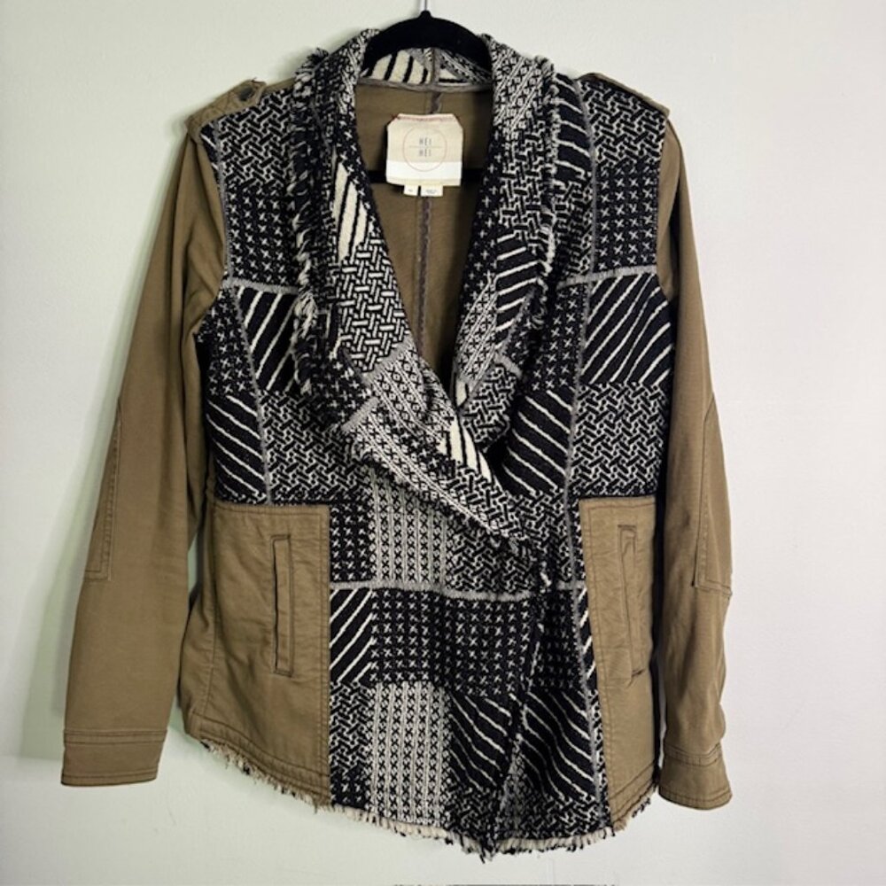 Anthropologie Hei Hei Fringed Fieldwork Military Style Jacket Szie XS